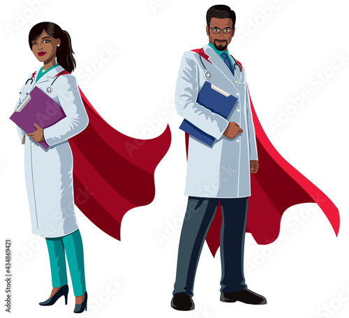 Indian Doctor Superheroes on White