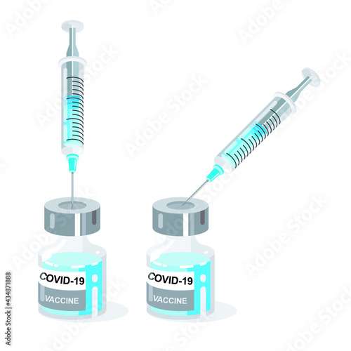 Vaccine Covid-19 and Syringe medical template,Vector,background