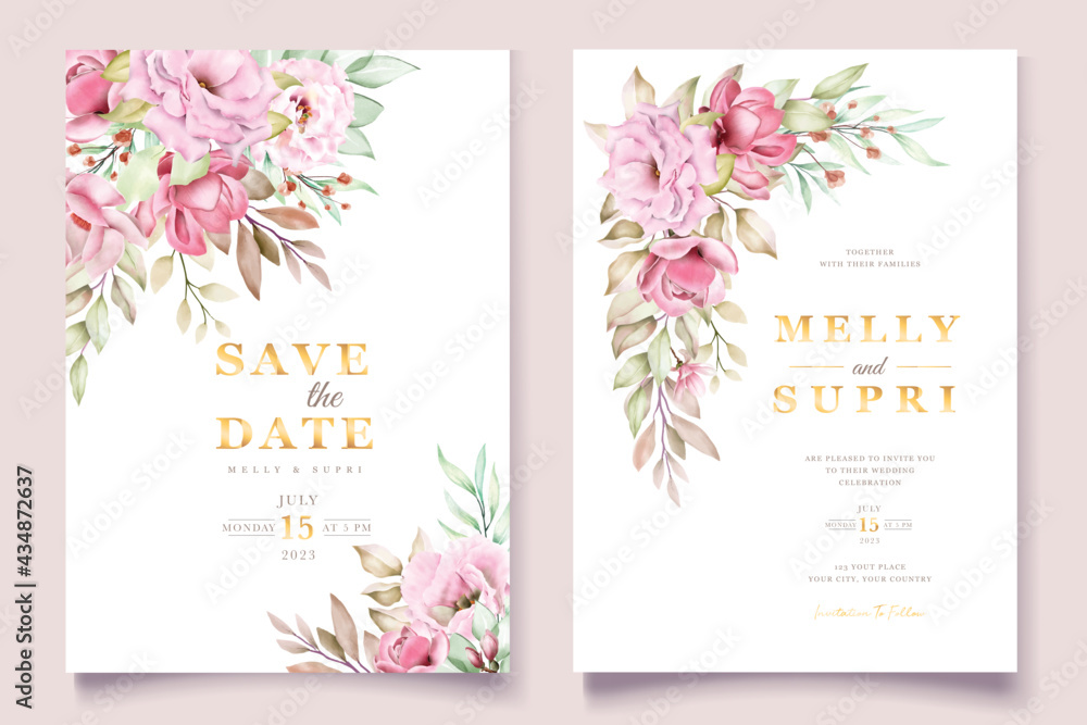 beautiful wedding invitation card set