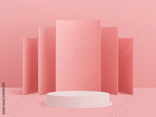 Digital rendered podium for your product showcase. Vector 3d illustration.