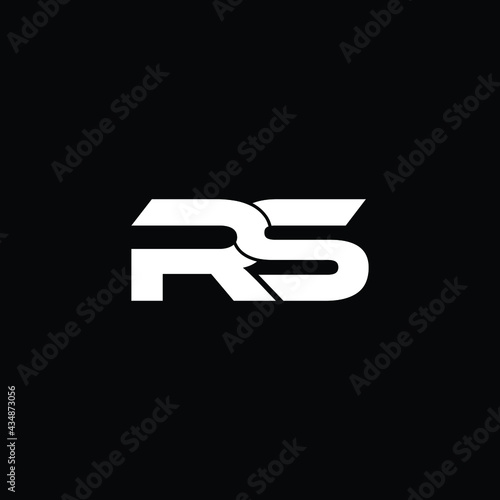 rs letter logo design with black background 