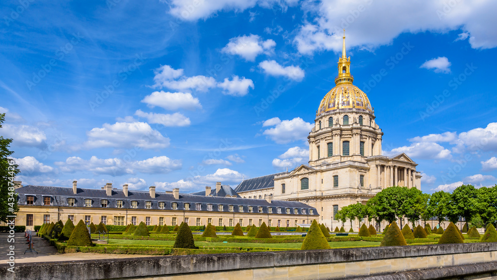 Panoramic view of the Hotel des Invalides in Paris, France