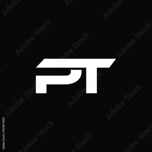 pt modern letter logo design with black background 