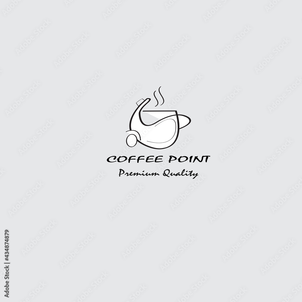 Line Art Design Coffee Cup logo Vector Illustration