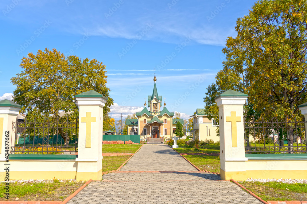 landscape with a view of St. Nicholas church. Slyudyanka