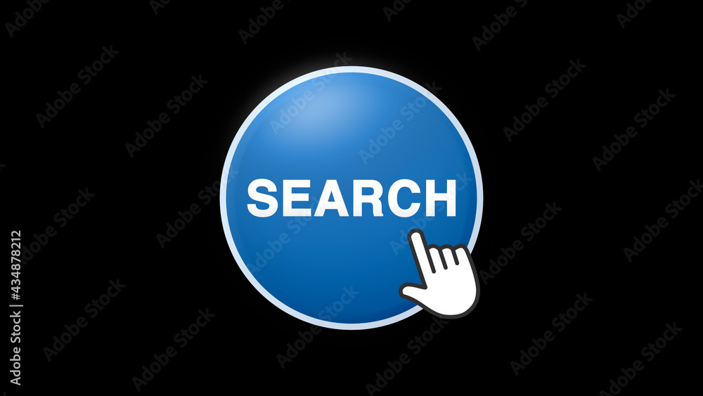 Search Text Button Click on Black Background Search Text Button Click on Black Background