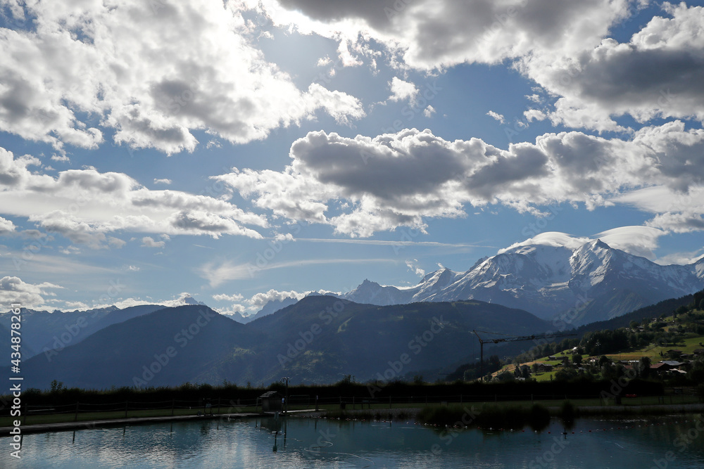 Clouds over the Mont Blanc massif, the highest mountain of Europe