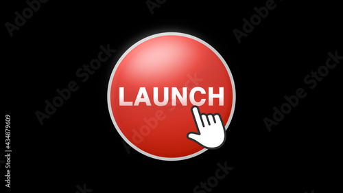 Launch Button Click on Black Background