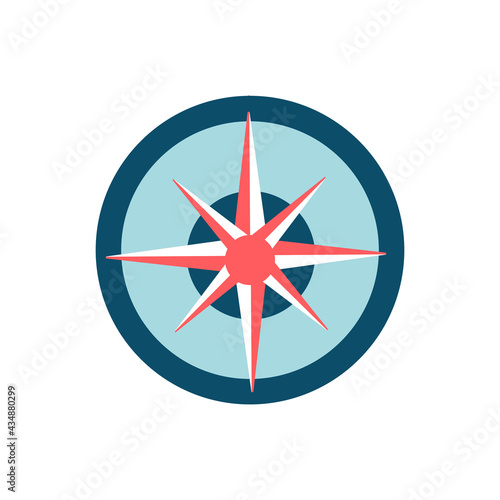 Compasses flat icons set. Vector illustration.