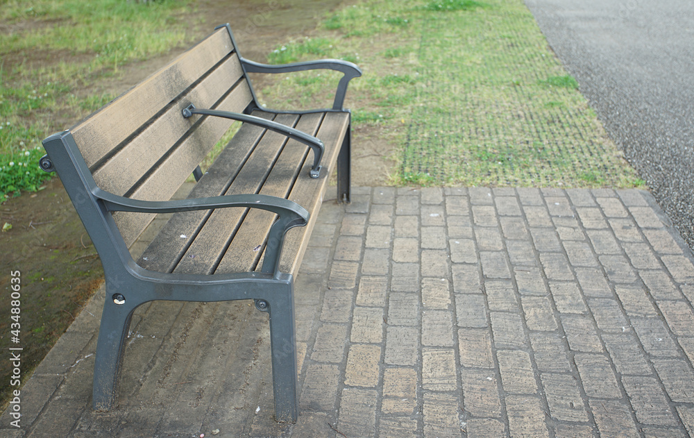 wooden bench in the park