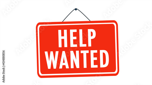 Obraz na plátně Help Wanted Sign on White Background