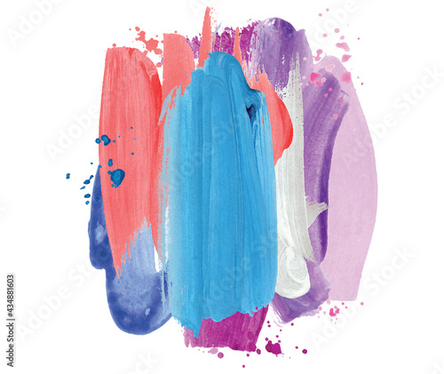 Absract design watercolor brush strokes composition hand drown