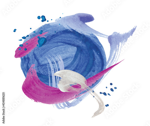 Absract design watercolor brush strokes composition hand drown