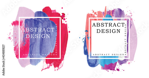 Absract design watercolor brush strokes composition hand drown