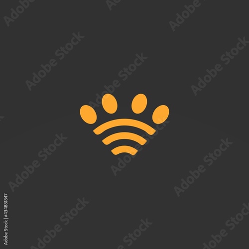 Logo Design Cats Paw Wifi Very Simple And Elegant Logo