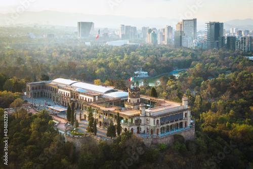 Aerial view of Chapultepec Castle in Mexico City, Mexico. photo