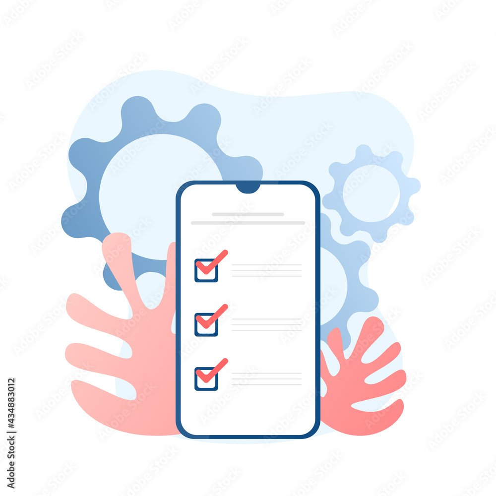 Successful execution of tasks from the to check list. clipboard with document. Successful execution of tasks from the to check list. clipboard with document.