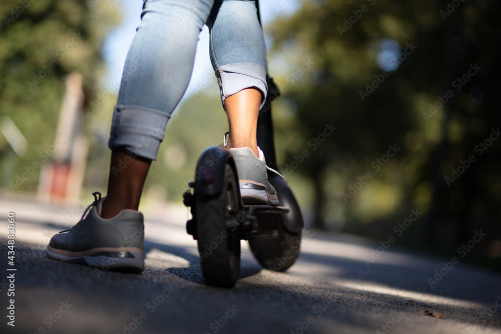 Driving scooter. Driving scooter.