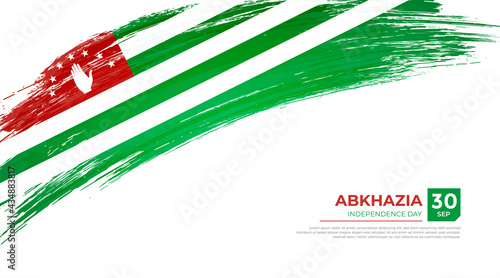 Flag of Abkhazia country. Happy Independence day of Abkhazia background with grunge brush flag illustration