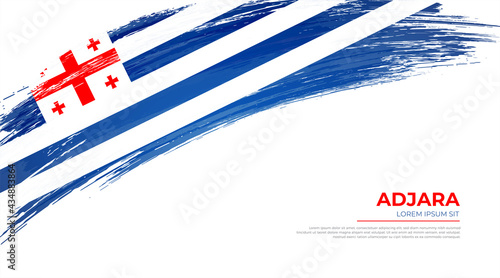 Flag of Adjara country. Happy national day of Adjara background with grunge brush flag illustration