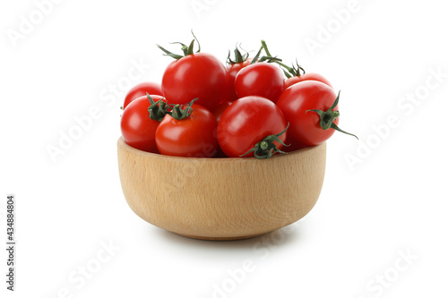 Bowl with cherry tomato isolated on white background