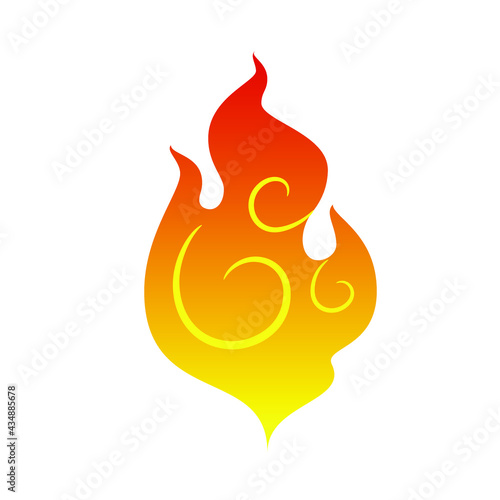 Toon fire flame element vector.