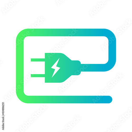E plug electric icon, Power charging sign, Eco energy concept, Vector illustration