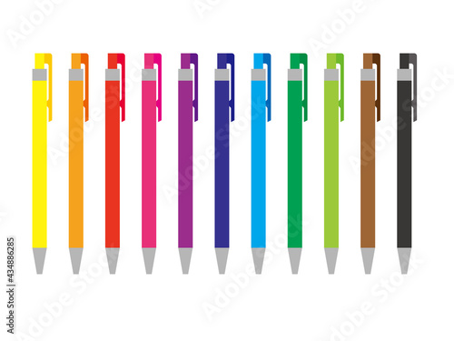 Colorful pen vector art カラフルなボールペン