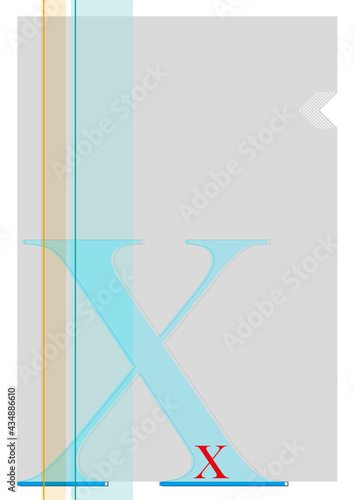 Graurahmen Buchstabe X 7