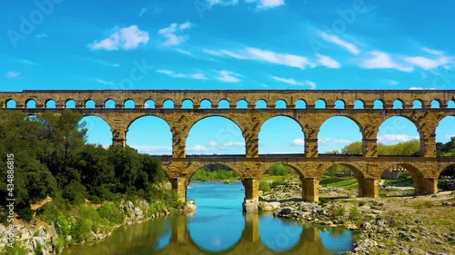 pont du gard historical roman bridge aqueduct