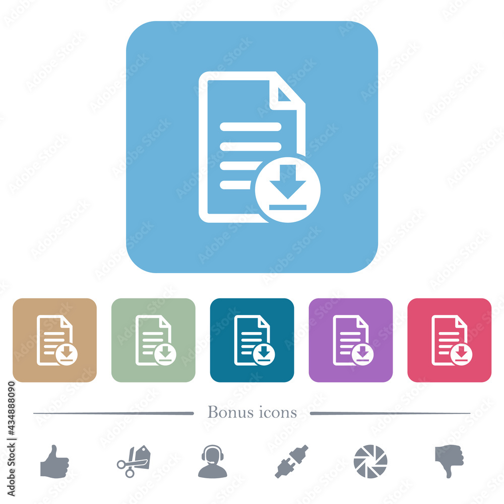 Download document flat icons on color rounded square backgrounds Download document flat icons on color rounded square backgrounds