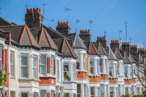 Tow of traditional Victorian terraced houses around Crouch End area in London