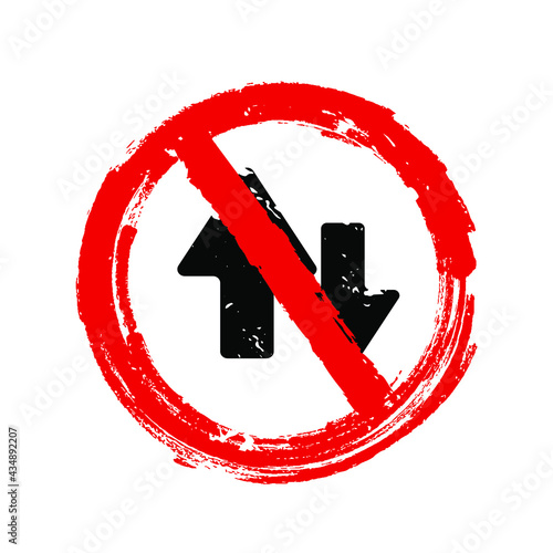 No two way traffic ahead sign	