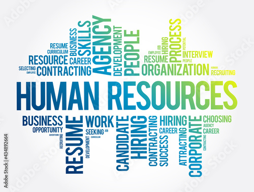 Human Resources word cloud collage, business concept background