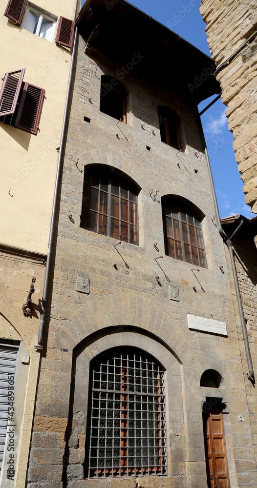 Ancient House of the Italian poet Dante Alighieri who wrote the Divine Comedy in the city of Florence Italy