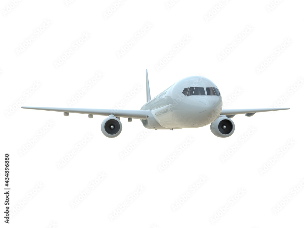 Commercial Passenger Plane in Air on White Aviation Cargo Service Commercial Passenger Plane in Air on White Aviation Cargo Service