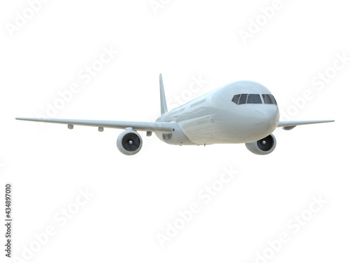 Commercial Passenger Plane in Air on White Aviation Cargo Service