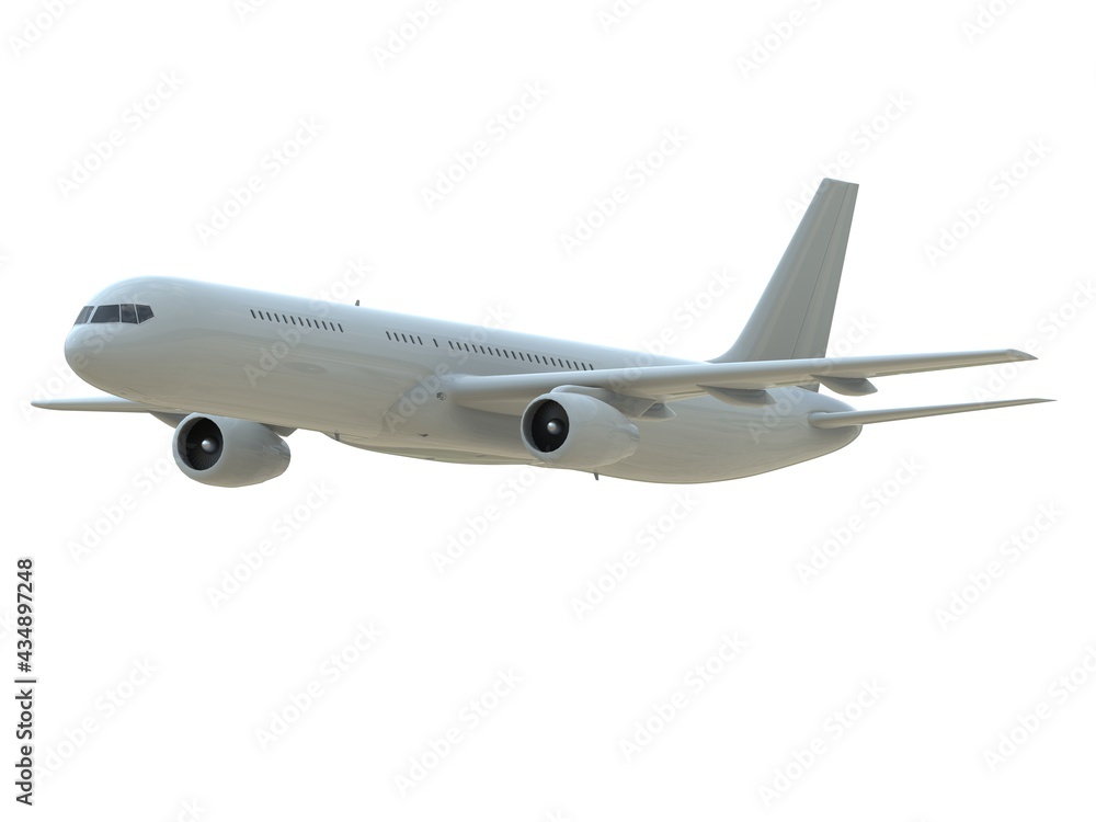 Commercial Passenger Plane in Air on White Aviation Cargo Service Commercial Passenger Plane in Air on White Aviation Cargo Service