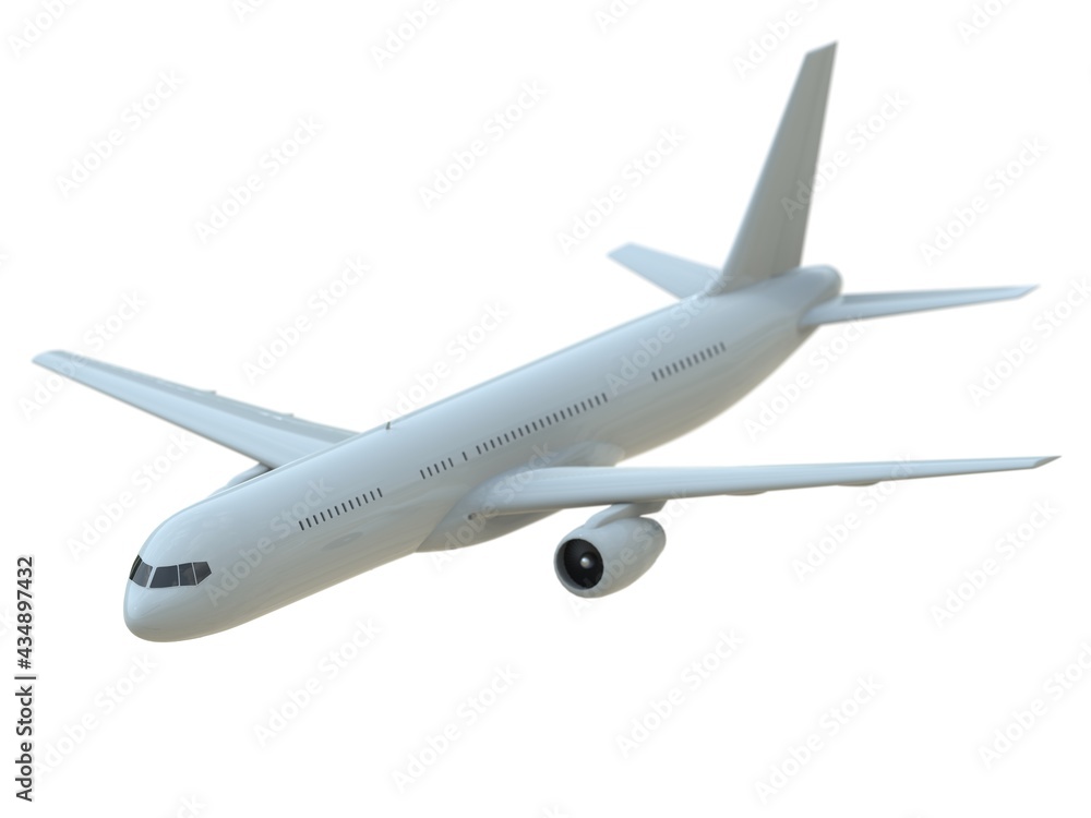 Commercial Passenger Plane in Air on White Aviation Cargo Service Commercial Passenger Plane in Air on White Aviation Cargo Service