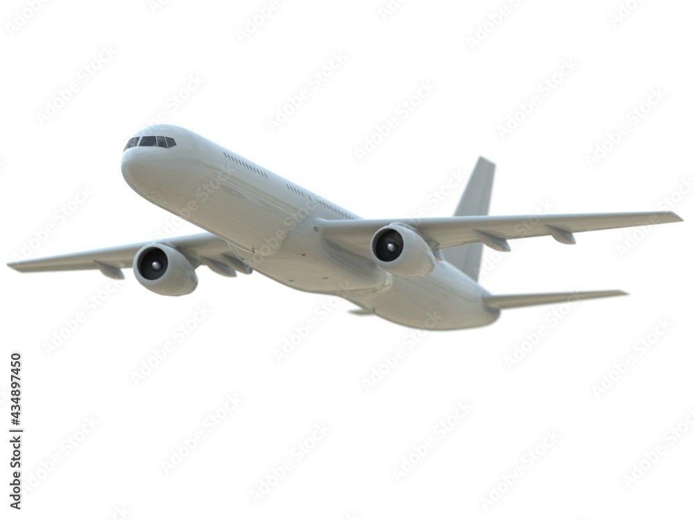 Commercial Passenger Plane in Air on White Aviation Cargo Service Commercial Passenger Plane in Air on White Aviation Cargo Service