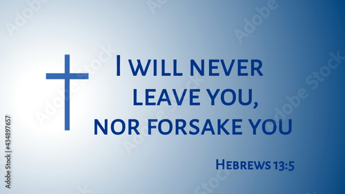 Obraz na płótnie Inspirational and encouraging bible verse with jesus cross symbol on light abstr