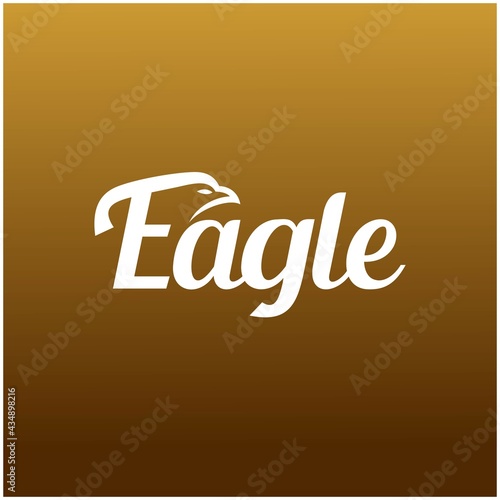 Eagle logo with lettering concept