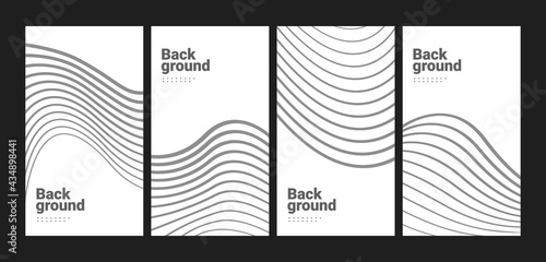 Set of Curve Lines Background With Black and White Color. Good Used for Social Media Banner, Invitation, Greeting Card, etc. - EPS 10 Vector © Tyo Story