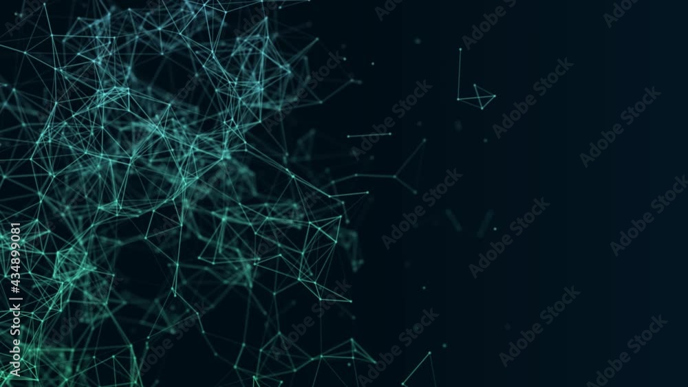 Plexus abstract network business technology science background loop. 
Abstract motion transform illustration background with shimmering light