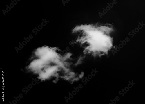 white clouds on a black background