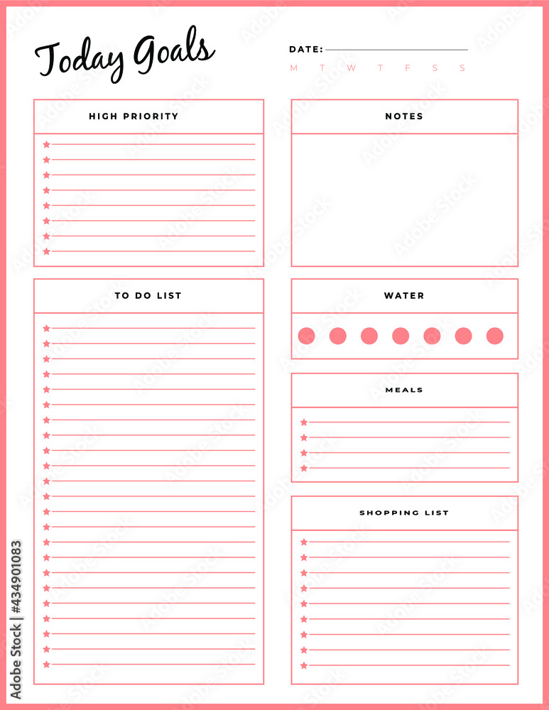 Daily planner template. printable template - Easy to plan your day ...