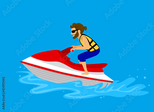 Man driving jet ski on a water