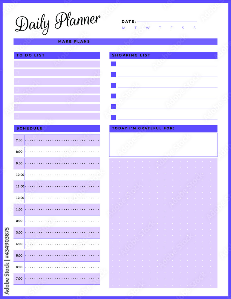 Daily planner template. printable template - Easy to plan your day ...