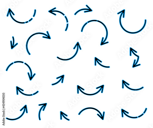 Arrows on a white background. Sketch. Vector illustration.