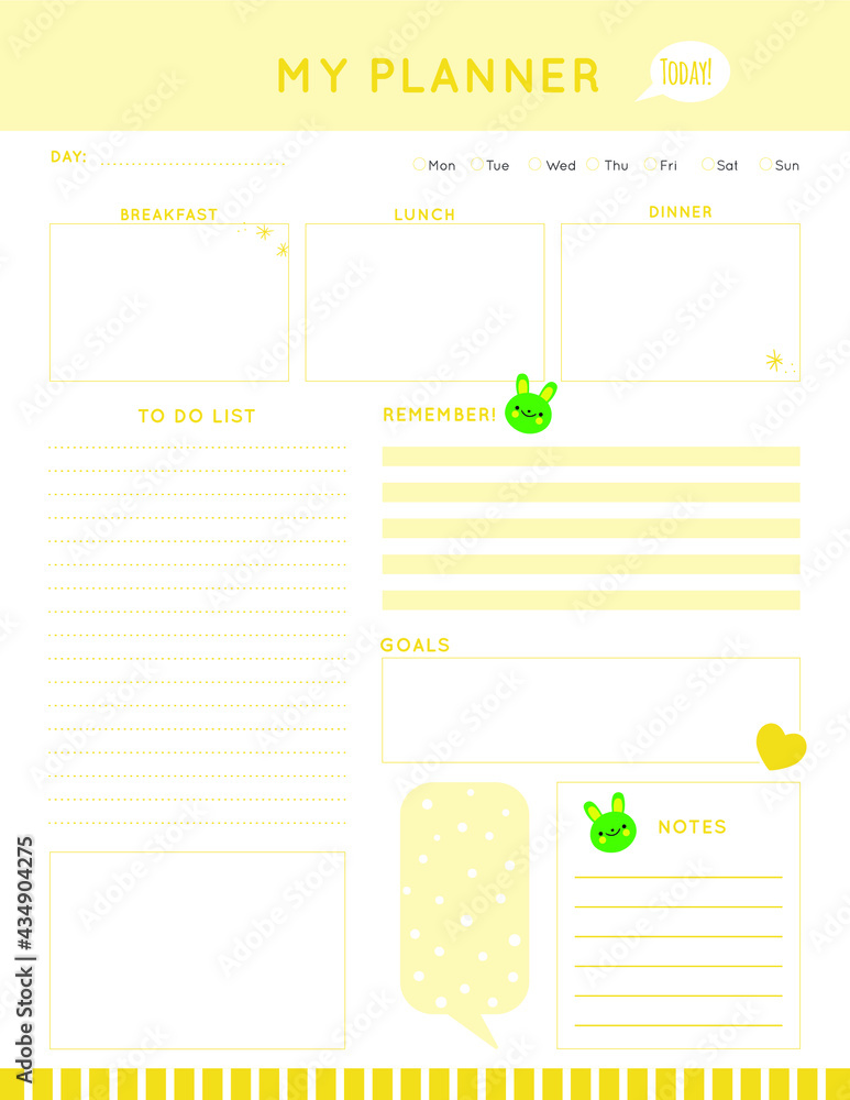 Daily planner template. printable template - Easy to plan your day ...